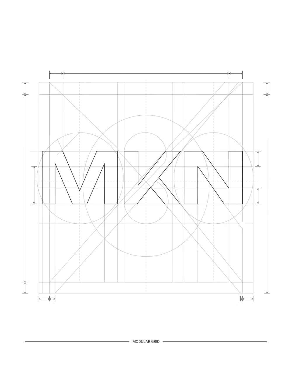 Construction drawing of the MKN symbol on its grid
