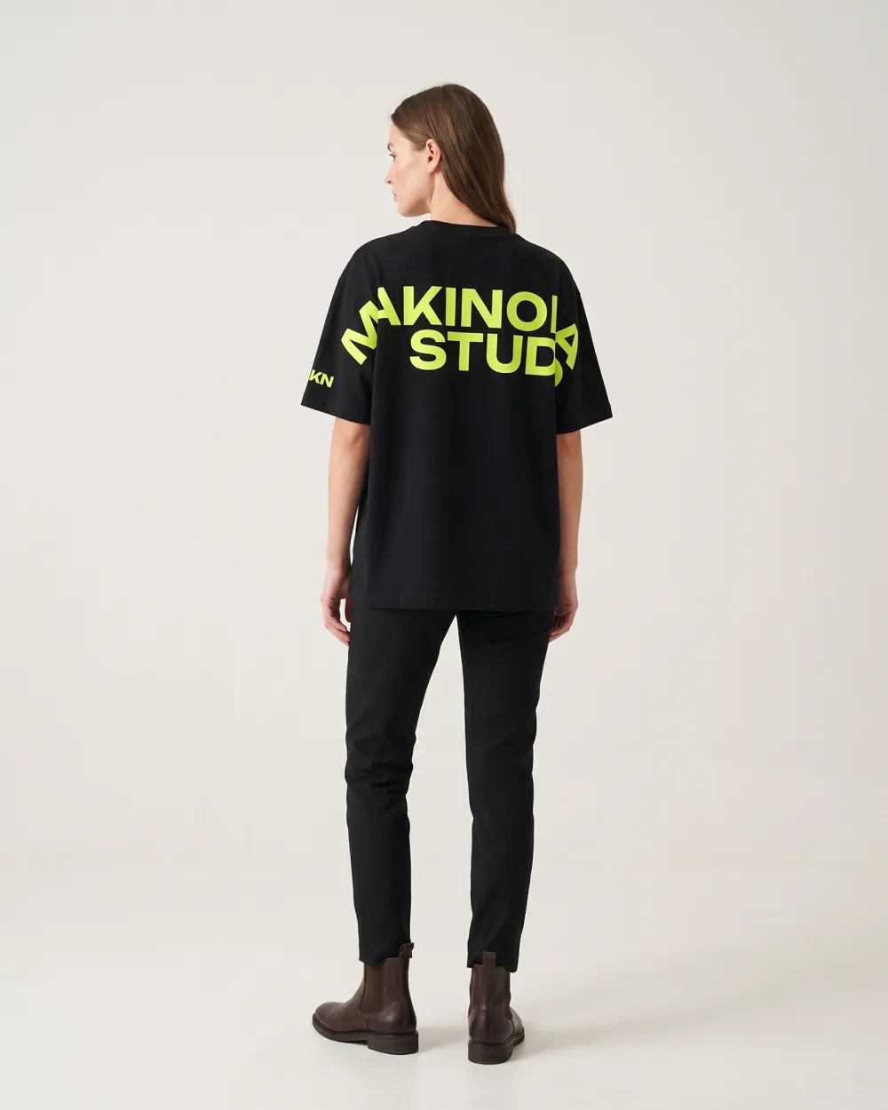 Lookbook: women's black tee, back