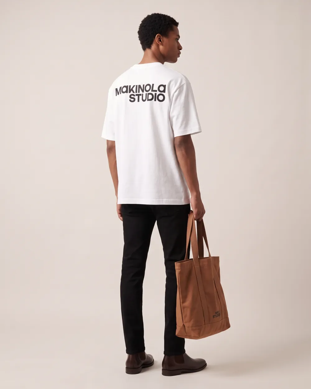 Lookbook: men's white tee, back